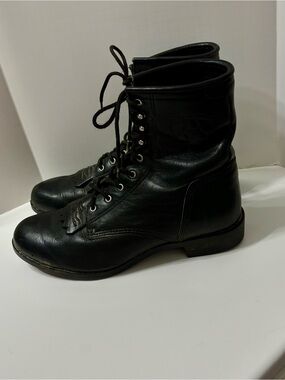 Ariat Black Lace-Up Leather Ankle Boots